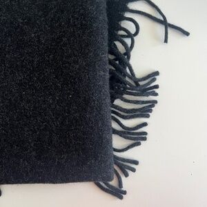 Unisex Dark Grey Black Tassel Scarf